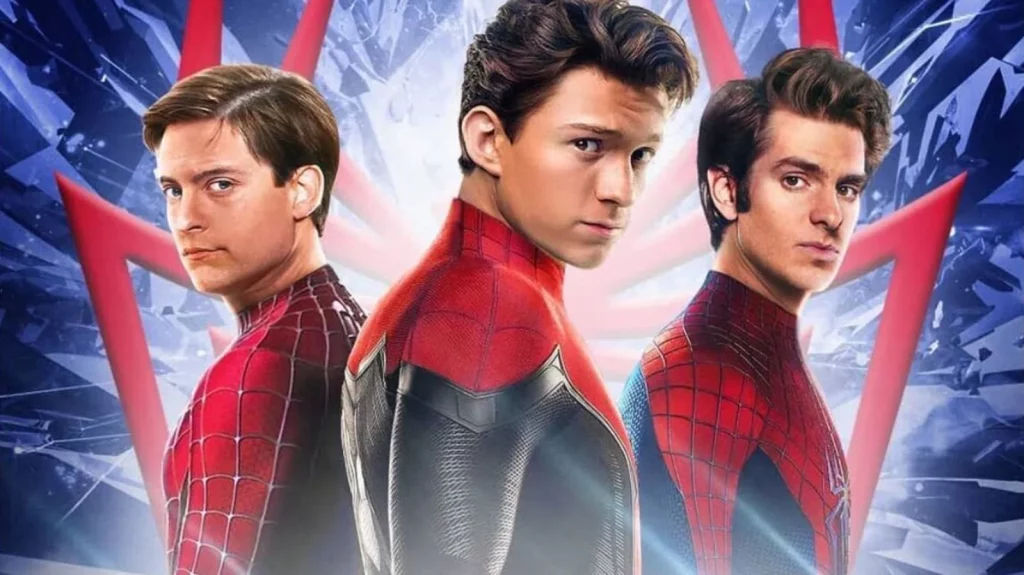 3 นักแสดงนำ Spider-Man ทุกภาค จากซ้ายไปขวา Tobey Magquire, Tom Holland, Andrew Garfield